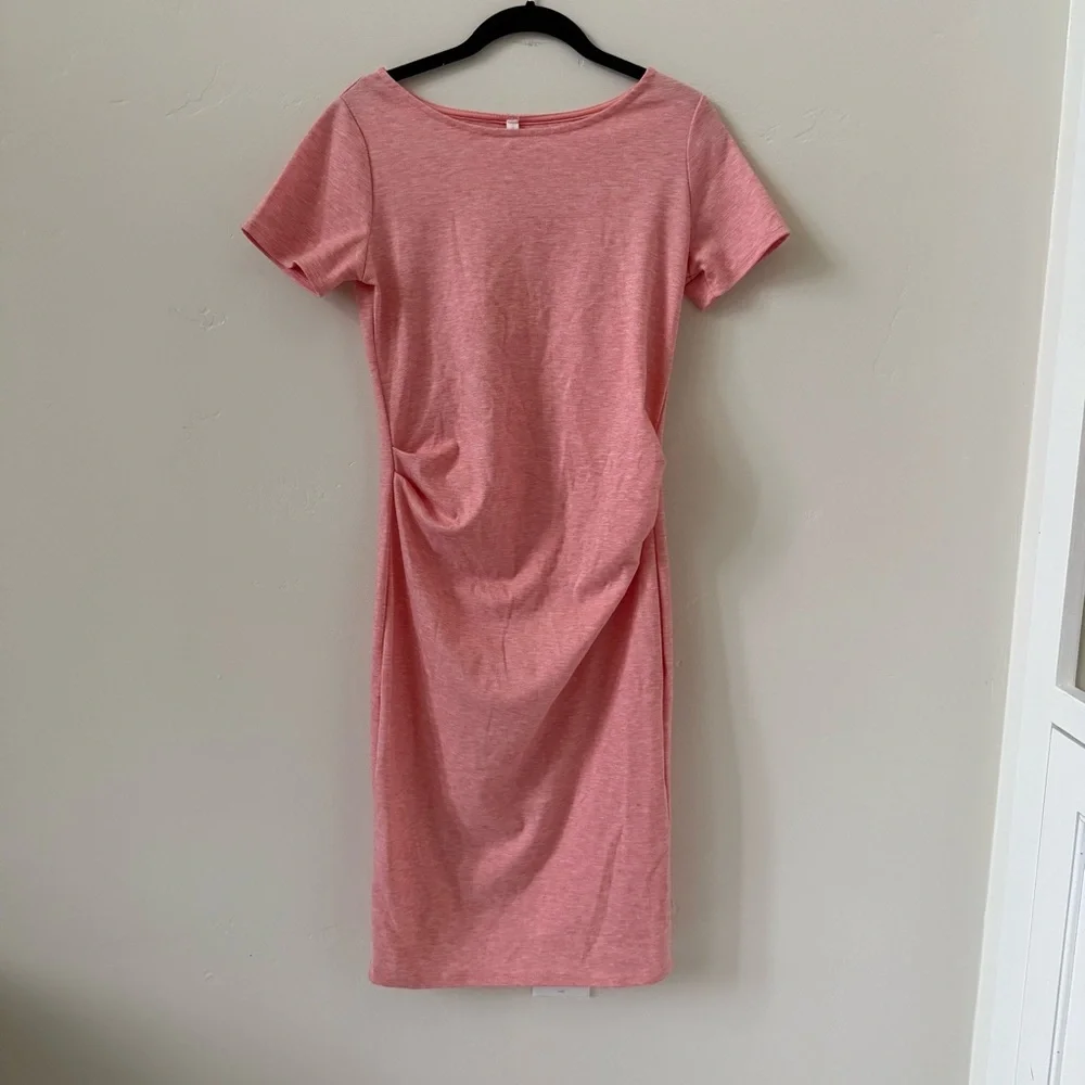 Pinkblush Soft Light Heathered Pink Contour Midi Dress - Picture 1 of 6